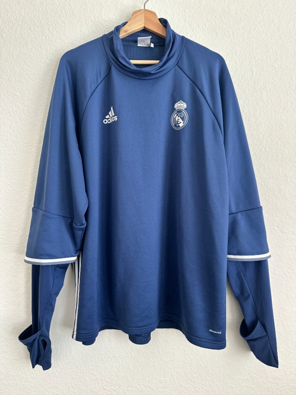 Adidas Real Madrid 2016/17 Training Top Climacool Long Sleeve Blue Men's 2XL XXL